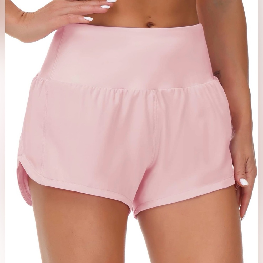 The Gym People Women’s High Waisted Running Shorts Quick Dry